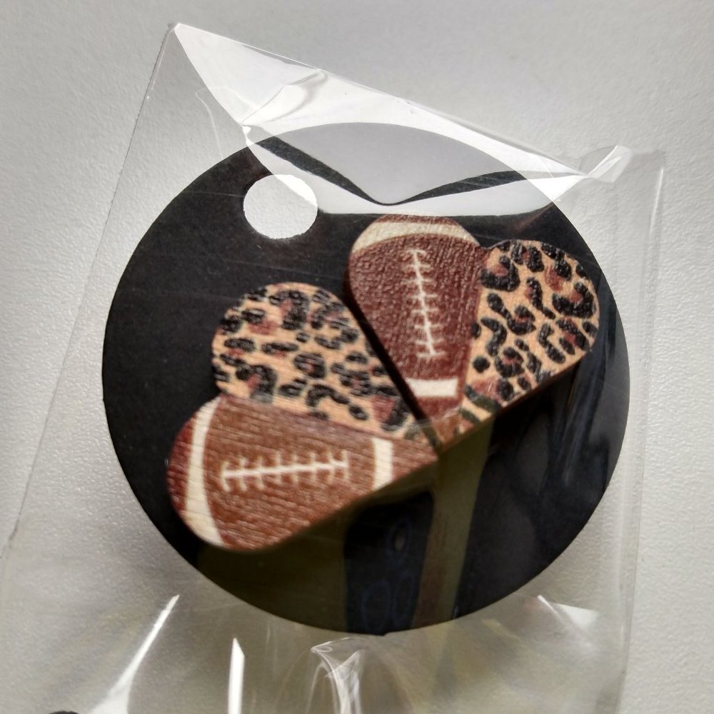 Football Heart Earrings